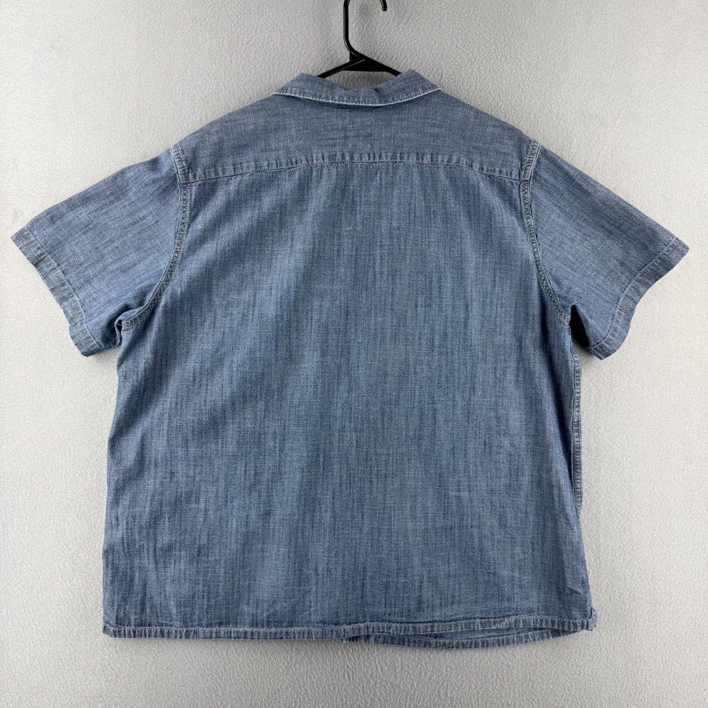 Levis Shirt Mens XL Blue Chambray Camp Button Up Boxy - Picture 7 of 12